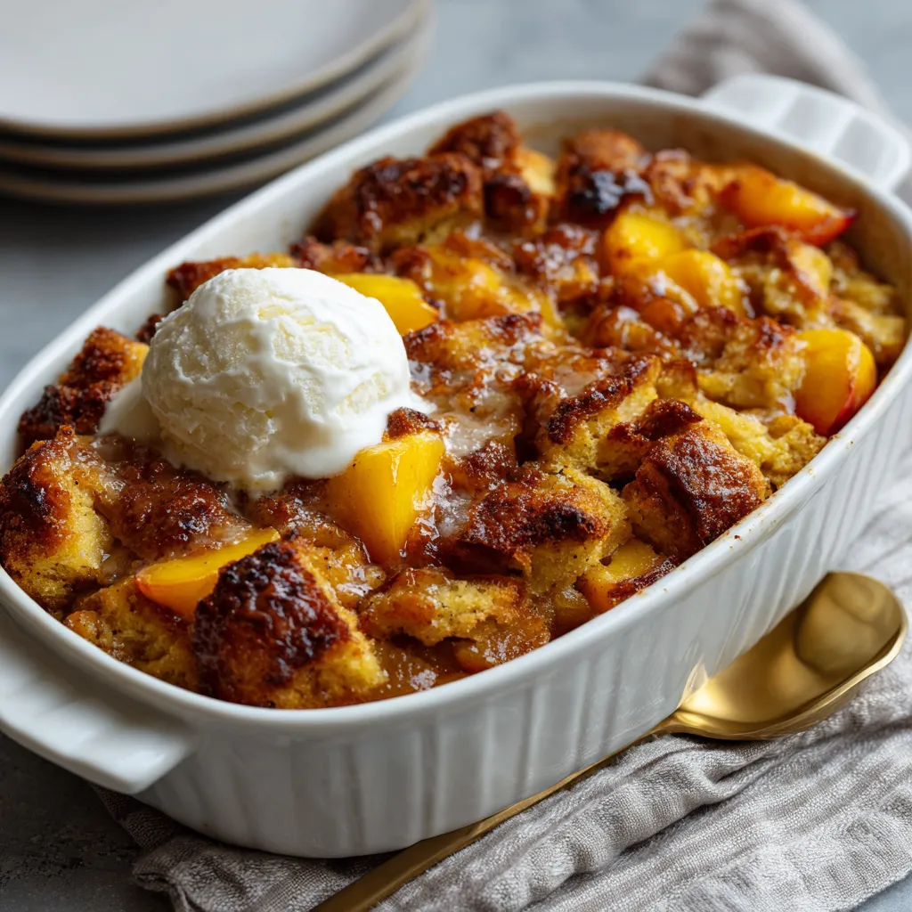 bread pudding recipe with peaches