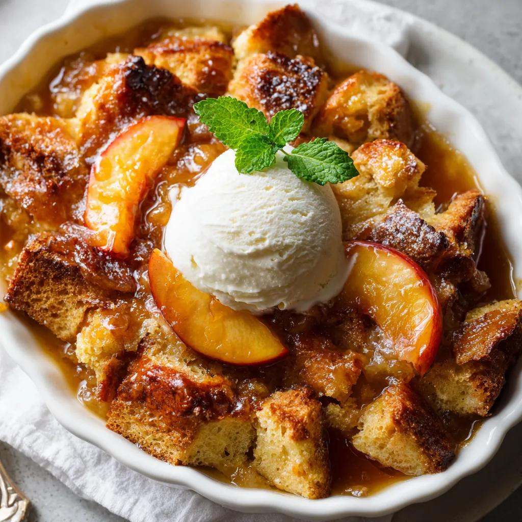 bread pudding recipe with peaches