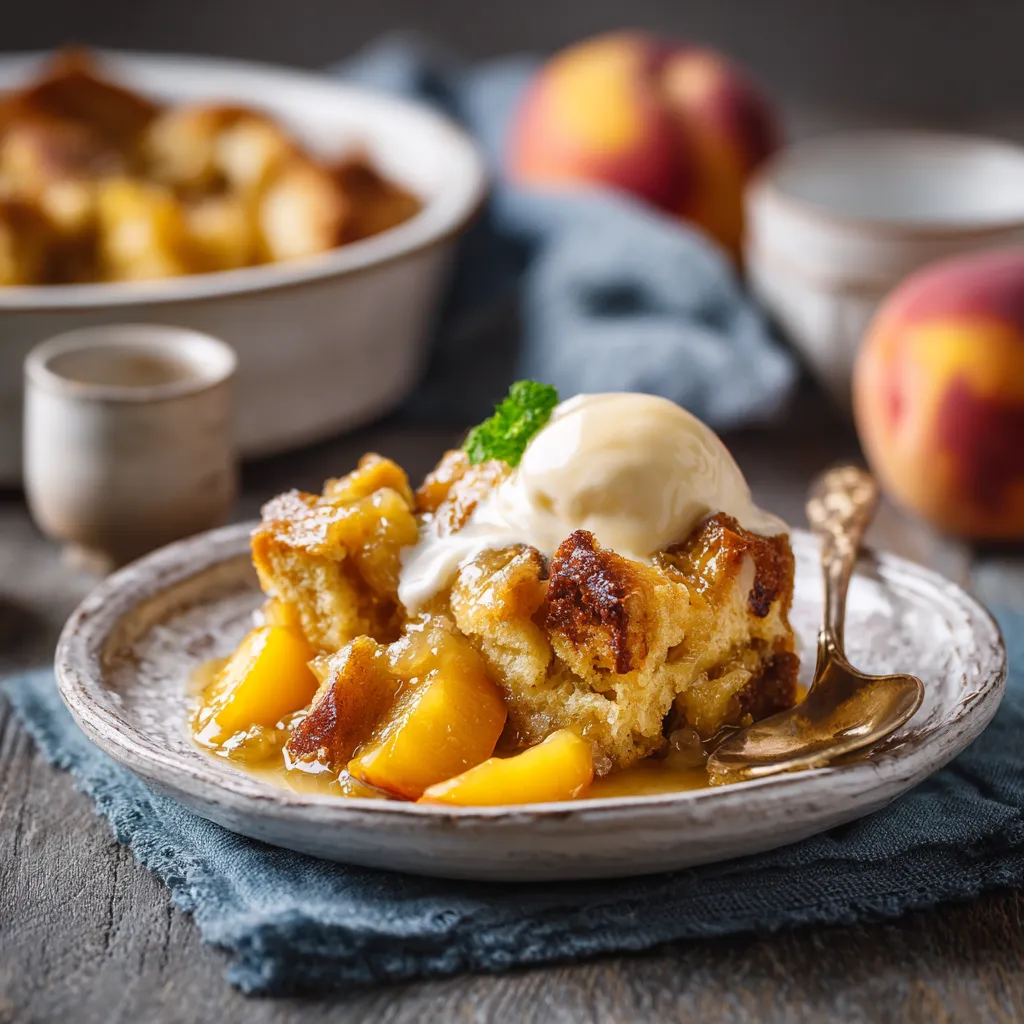 bread pudding recipe with peaches