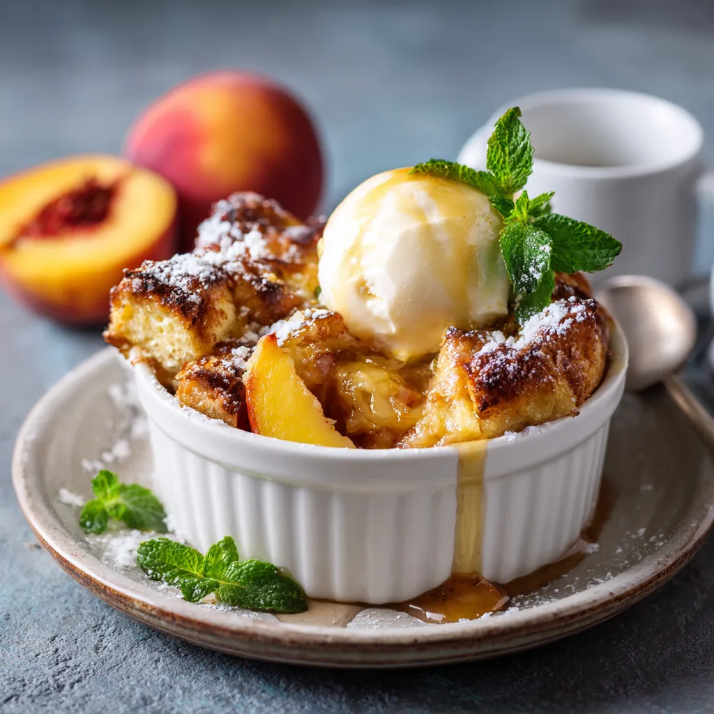 bread pudding recipe with peaches